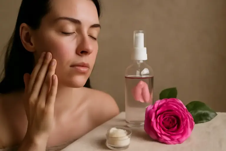 Acqua di rose pura nei cosmetici naturali: perché molti la scelgono per lenire la pelle irritata